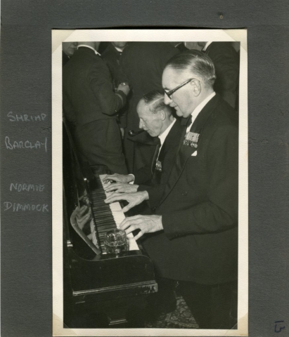 Shrimp Barclay and Normie Dimmock at the piano 46 Squadron Reunion 1961 RAF Waterbeach