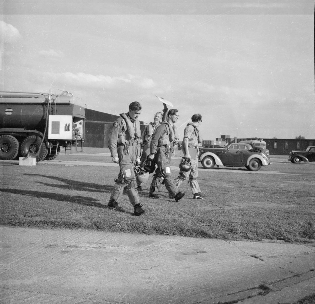 Geof Bradshaw, Geof Barnes, Cad? Skinner, Peter Winslade at RAF Waterbeach 1960