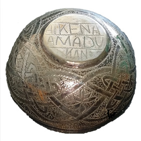 Silver bowl Aikena Amadu artefact from Kano, Nigeria