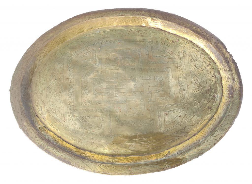 Nigerian Oval Brass Tray 46cm by 34cm from Kano