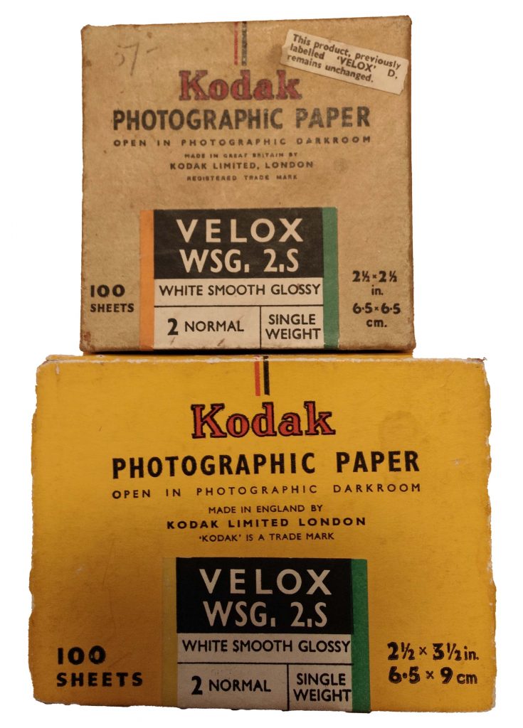 Kodak Photographic Paper boxes Velox WSG 2.S