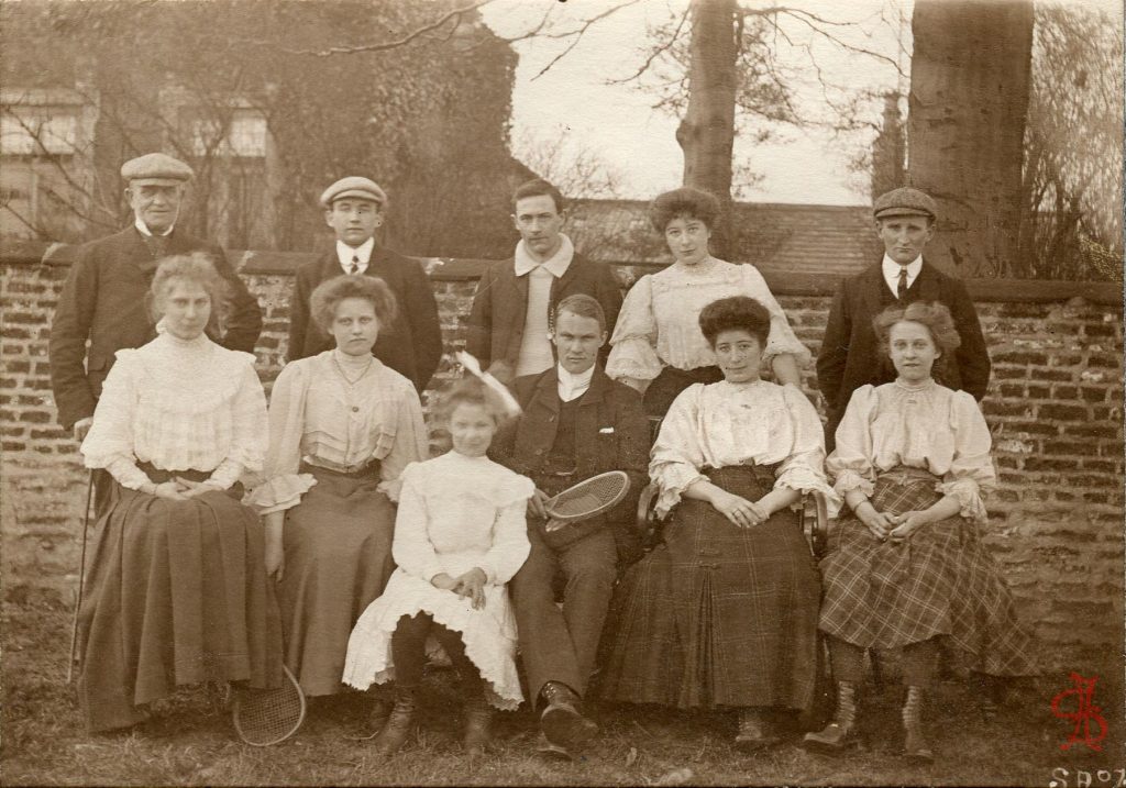 Austhorpe Hall 1907 group tennis shot with Stanley Appleyard rear second left.