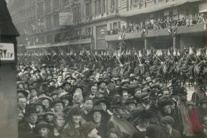 Abbey House, Victoria Street from the Sanctuary on the wedding of Prince Albert Duke of York on 26th April 1923