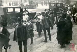 Outside 7 The Sanctuary for the wedding of Prince Albert Duke of York on 26th April 1923