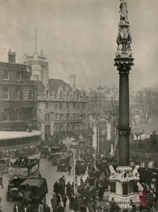 Westminster Hospital, Middlesex Guildhall and Westminster Column from 8 The Sanctuary. February 1922 Royal Wedding