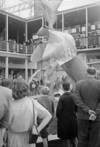 Richard Huws's sculpture 'Water Mobile' on the South Bank Exhibition site during the Festival of Britain