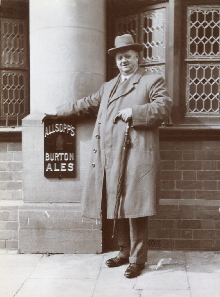 suited man outside Horse and Jockey, Doncaster